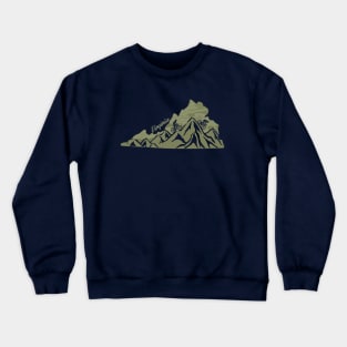 Bike Virginia State Outline Mountain Biking VA Biker Art Crewneck Sweatshirt